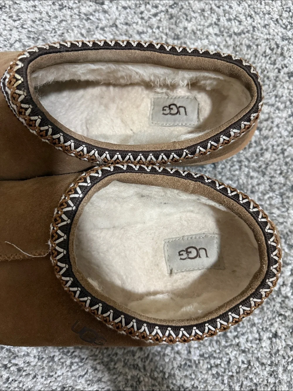 UGG Men's Chestnut Suede Shearling Slip-On Mules